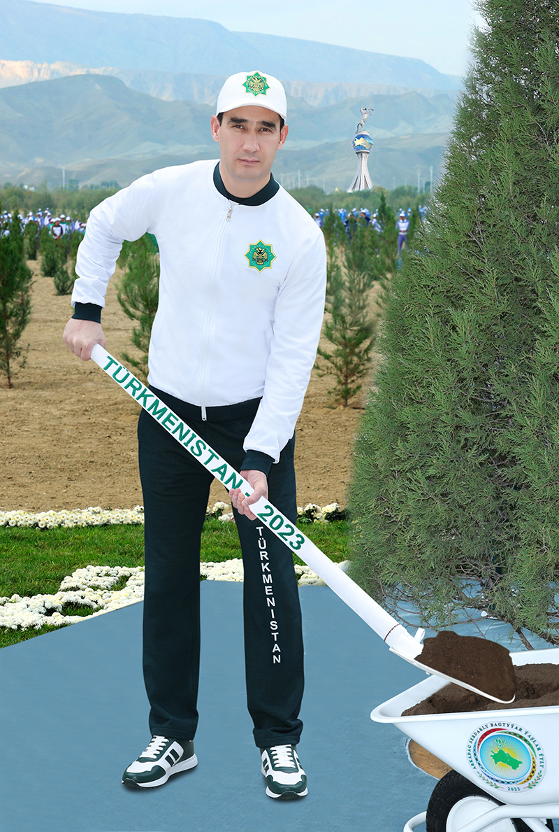 The President of Turkmenistan took part in a nationwide gardening campaign and got acquainted with the progress of work on the horse breeding development